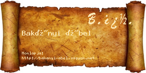 Bakányi Ábel névjegykártya